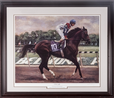 1996  Equestrian "Cigar" A Portrait of Perfection Limited Edition 57/595 Framed Artwork by Celeste Susany 